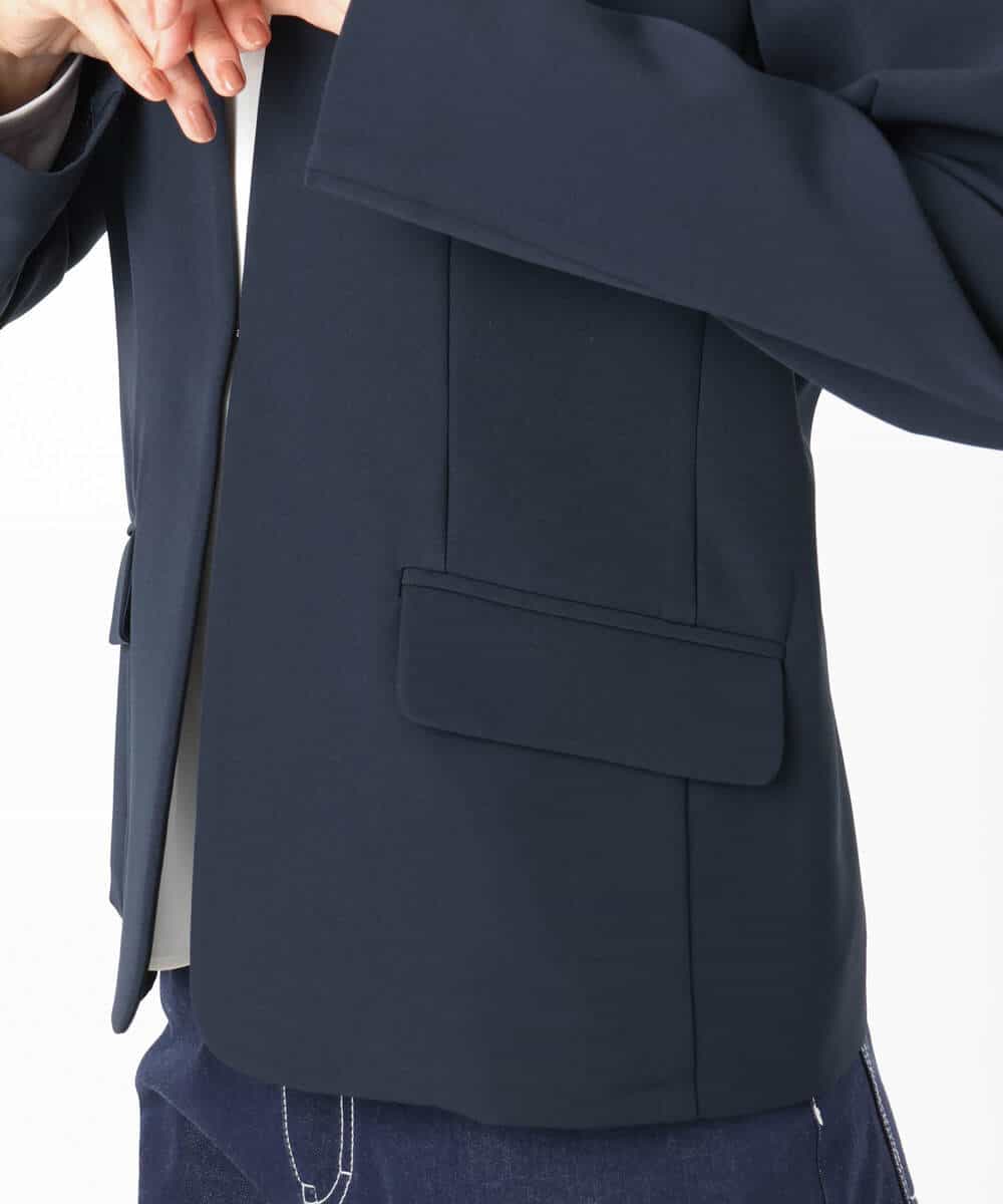 FKDFD10230 MK MICHEL KLEIN(MK ミッシェルクラン) ダブルクロス カラーレスジャケット/セットアップ対応/洗える ネイビー