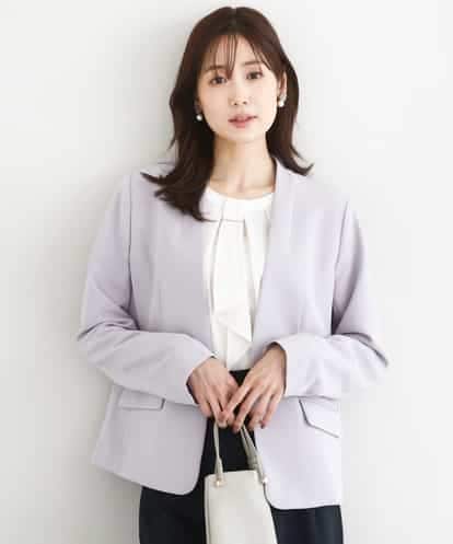 FKDFD10230 MK MICHEL KLEIN ダブルクロス カラーレスジャケット/セットアップ対応/洗える