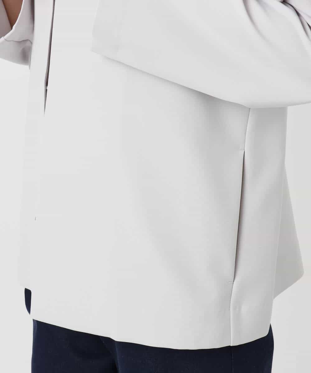 FKDFD11230 MK MICHEL KLEIN(MK ミッシェルクラン) ダブルクロス テントラインノーカラージャケット/セットアップ対応/防シワ/ストレッチ/洗える グレージュ