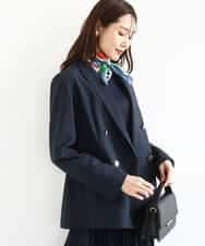 FKDFD15230 MK MICHEL KLEIN(MK ミッシェルクラン) ダブルブレストジャケット/洗える ネイビー