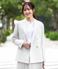 FKDFD15230 MK MICHEL KLEIN(MK ミッシェルクラン) ダブルブレストジャケット/洗える ネイビー