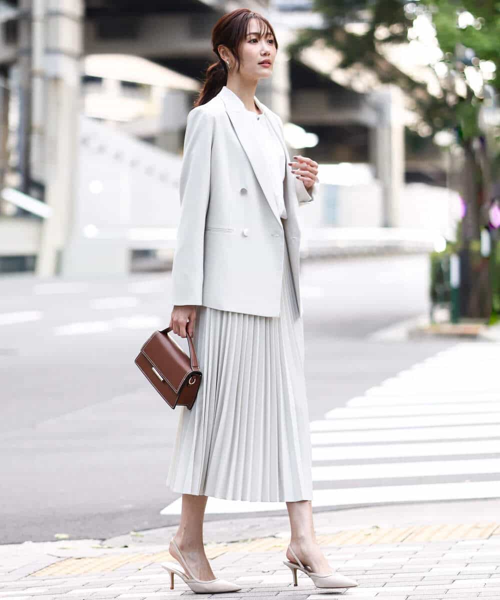 FKDFD15230 MK MICHEL KLEIN(MK ミッシェルクラン) ダブルブレストジャケット/洗える ネイビー