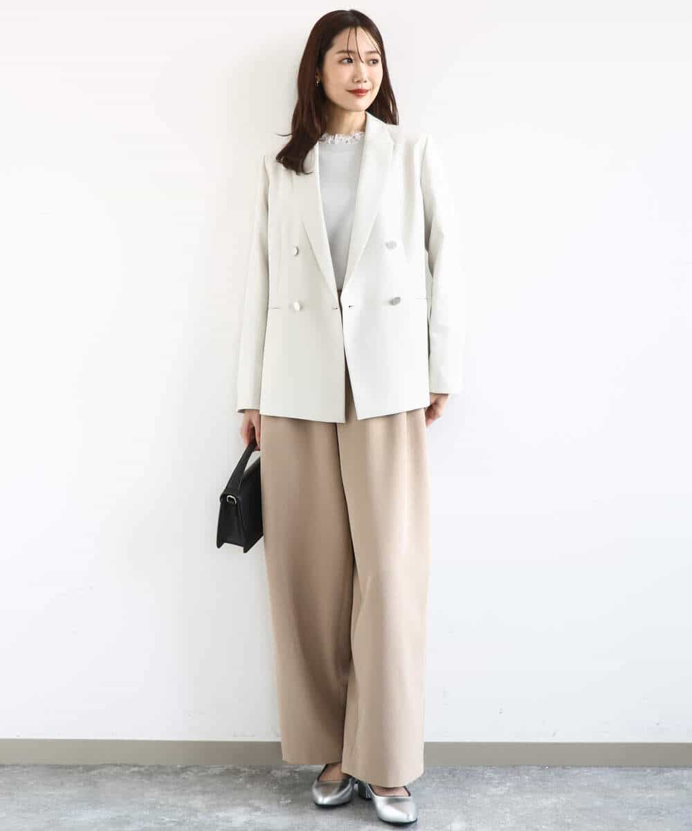 FKDFD15230 MK MICHEL KLEIN(MK ミッシェルクラン) ダブルブレストジャケット/洗える ネイビー