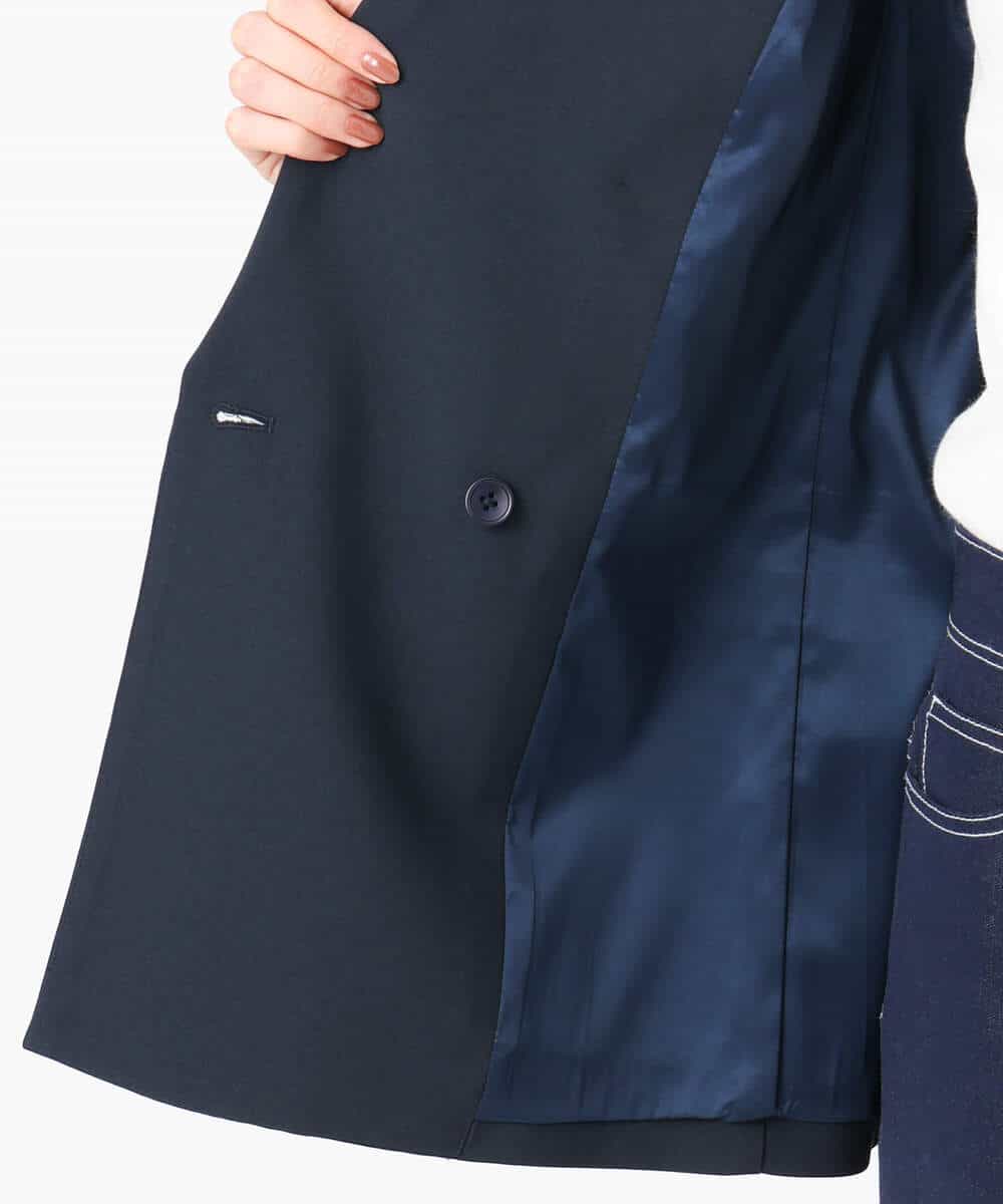 FKDFD15230 MK MICHEL KLEIN(MK ミッシェルクラン) ダブルブレストジャケット/洗える ネイビー