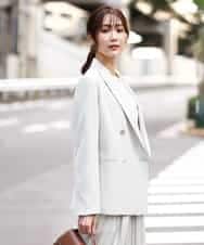 FKDFD15230 MK MICHEL KLEIN(MK ミッシェルクラン) ダブルブレストジャケット/洗える ベージュ