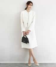 FKDFD65330 MK MICHEL KLEIN(MK ミッシェルクラン) ノーカラーファンシーツイードジャケット/セットアップ対応/洗える アイボリー