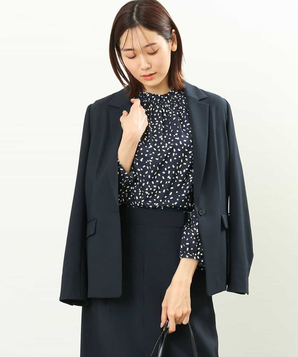 新品 UNIQLO ストレッチテーラードジャケット ネイビー 34 WOMEN