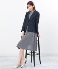 FKDFS34210 MK MICHEL KLEIN(MK ミッシェルクラン) カラーレスジャケット/セットアップ対応/洗える ネイビー