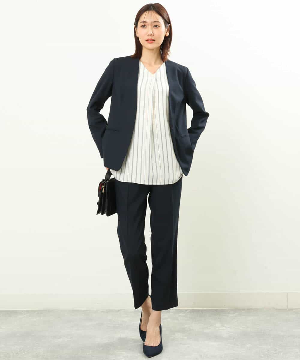 FKDFS34210 MK MICHEL KLEIN(MK ミッシェルクラン) カラーレスジャケット/セットアップ対応/洗える ネイビー