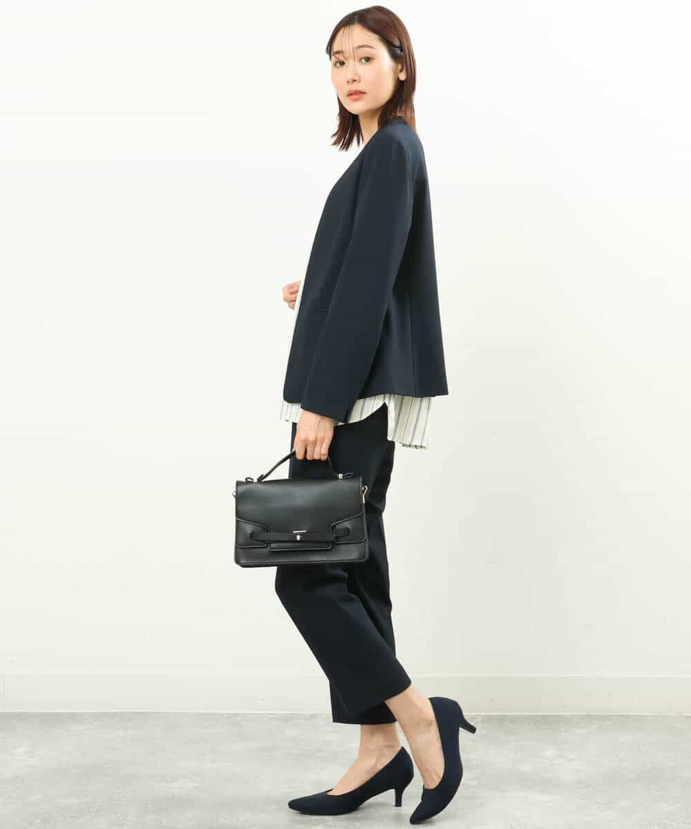 FKDFS34210 MK MICHEL KLEIN(MK ミッシェルクラン) カラーレスジャケット/セットアップ対応/洗える ネイビー