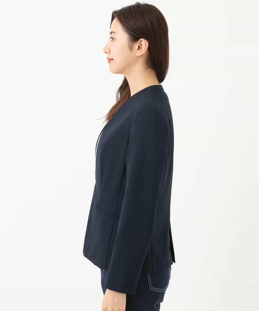 FKDFS34210 MK MICHEL KLEIN(MK ミッシェルクラン) カラーレスジャケット/セットアップ対応/洗える ネイビー