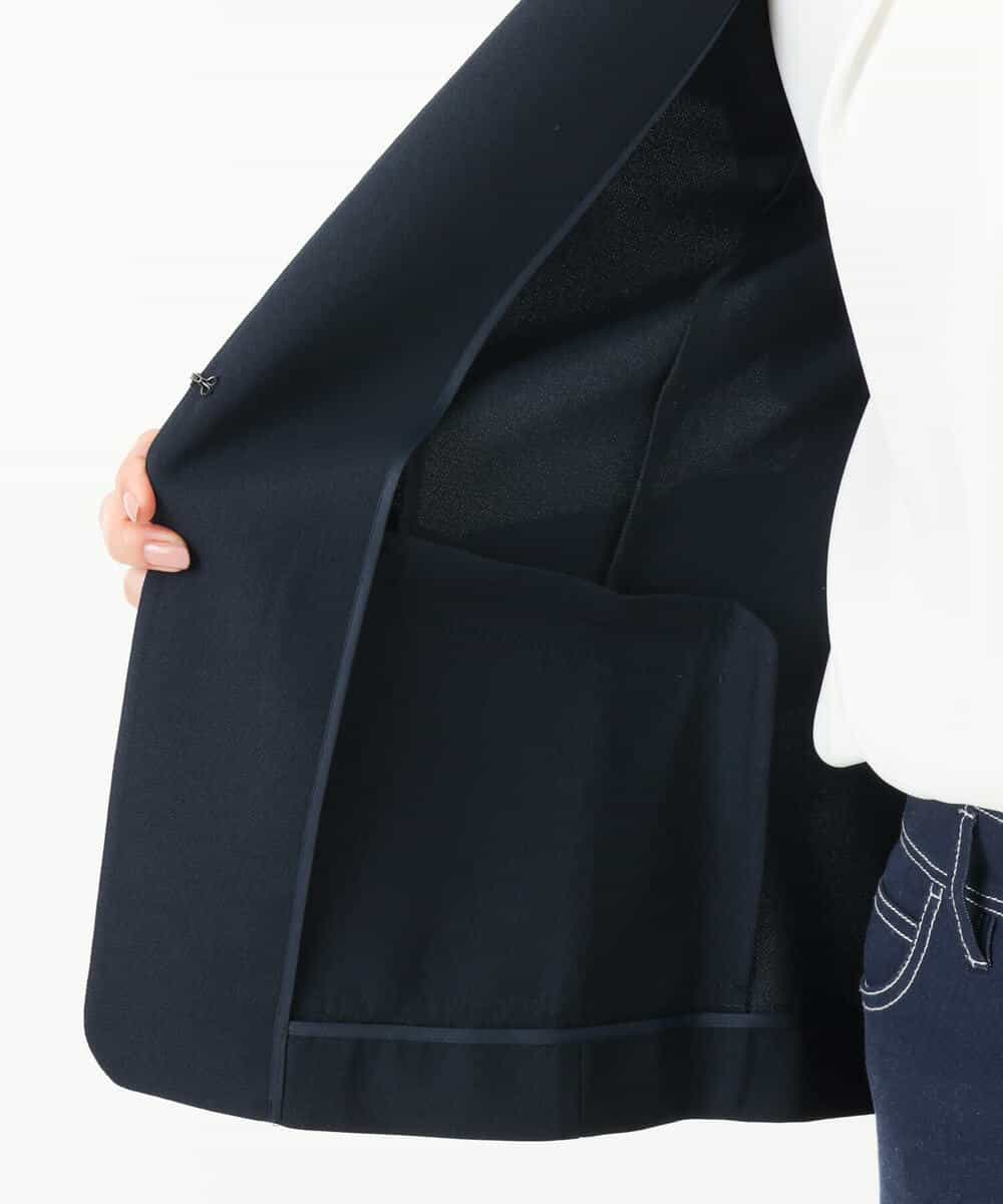 FKDFS34210 MK MICHEL KLEIN(MK ミッシェルクラン) カラーレスジャケット/セットアップ対応/洗える ネイビー