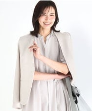 FKDGD33230 MK MICHEL KLEIN(MK ミッシェルクラン) ドライタッチストレッチ カラーレスジャケット/イージーケア/洗える グレージュ