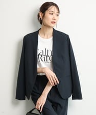 FKDGD33230 MK MICHEL KLEIN(MK ミッシェルクラン) [イージーケア/洗える]ドライタッチストレッチ カラーレスジャケット グレージュ