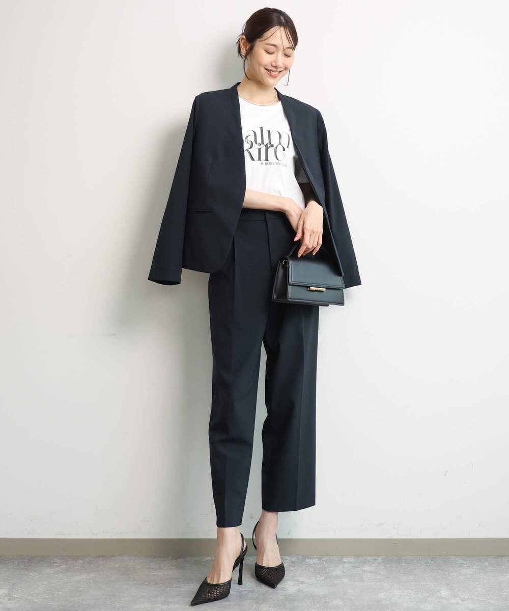 FKDGD33230 MK MICHEL KLEIN(MK ミッシェルクラン) [イージーケア/洗える]ドライタッチストレッチ カラーレスジャケット グレージュ