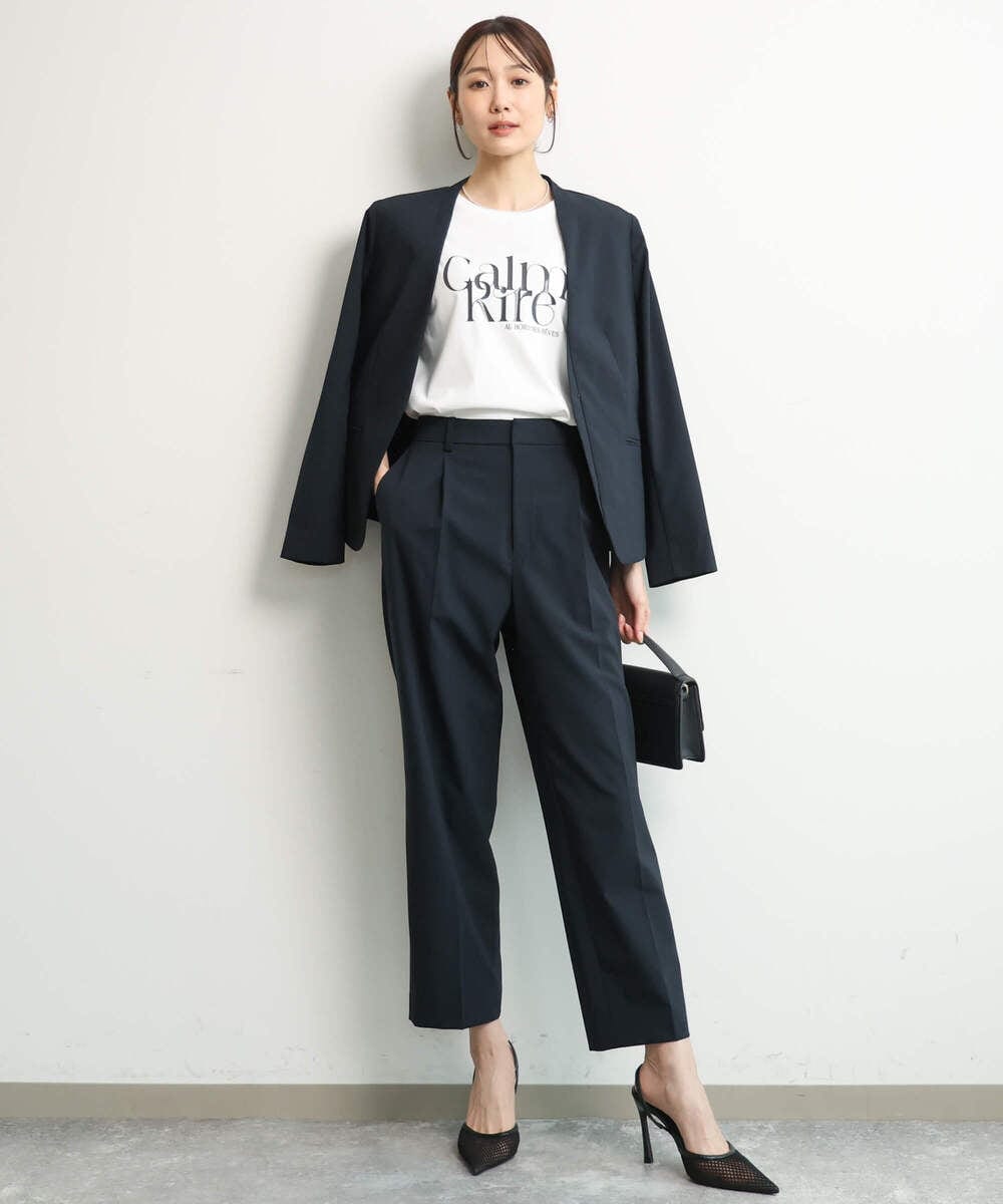 FKDGD33230 MK MICHEL KLEIN(MK ミッシェルクラン) [イージーケア/洗える]ドライタッチストレッチ カラーレスジャケット グレージュ