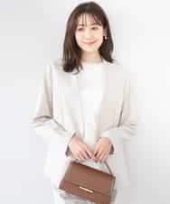 FKDGD33230 MK MICHEL KLEIN(MK ミッシェルクラン) ドライタッチストレッチ カラーレスジャケット/イージーケア/洗える グレージュ