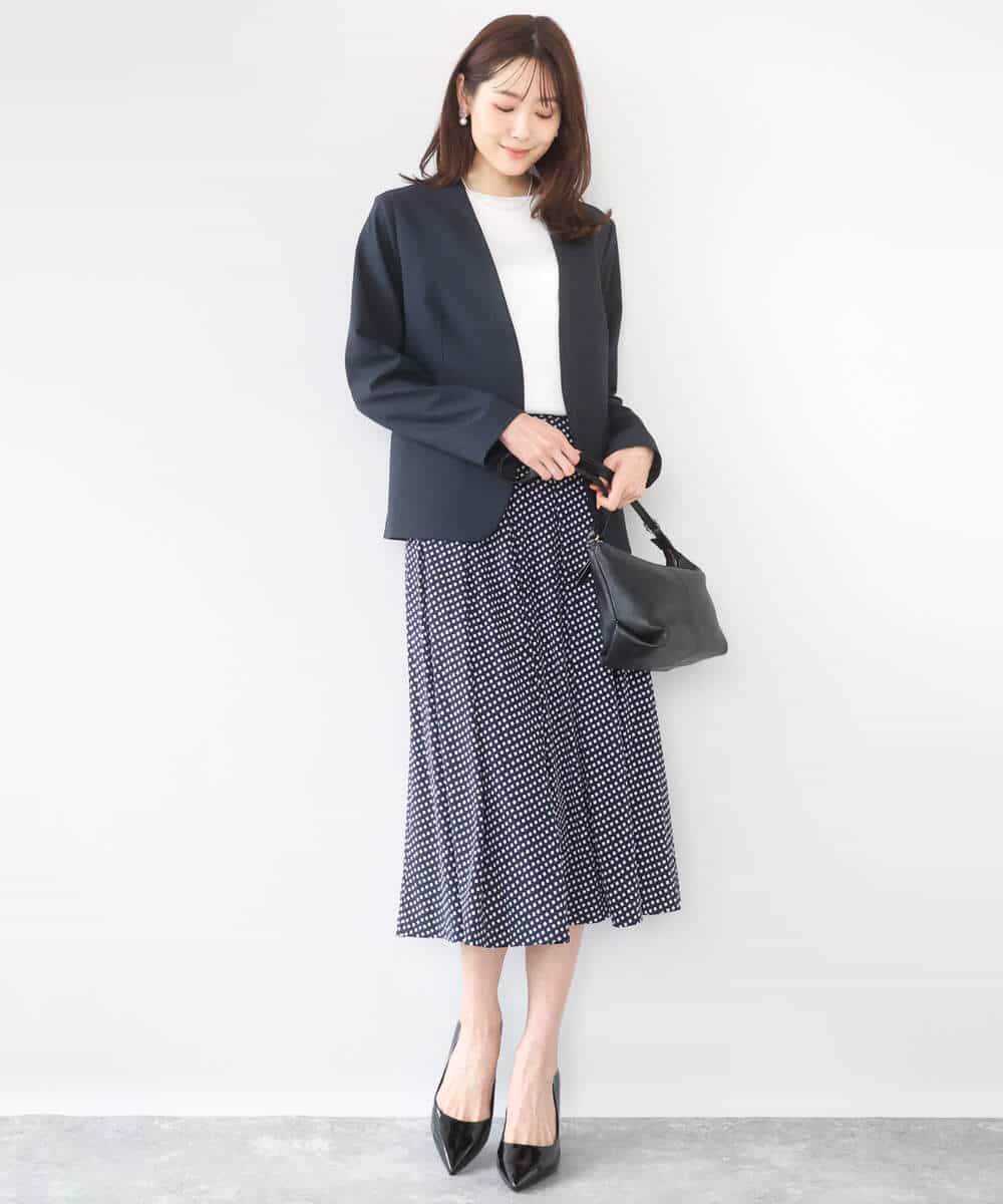 FKDGD33230 MK MICHEL KLEIN(MK ミッシェルクラン) ドライタッチストレッチ カラーレスジャケット/イージーケア/洗える グレージュ