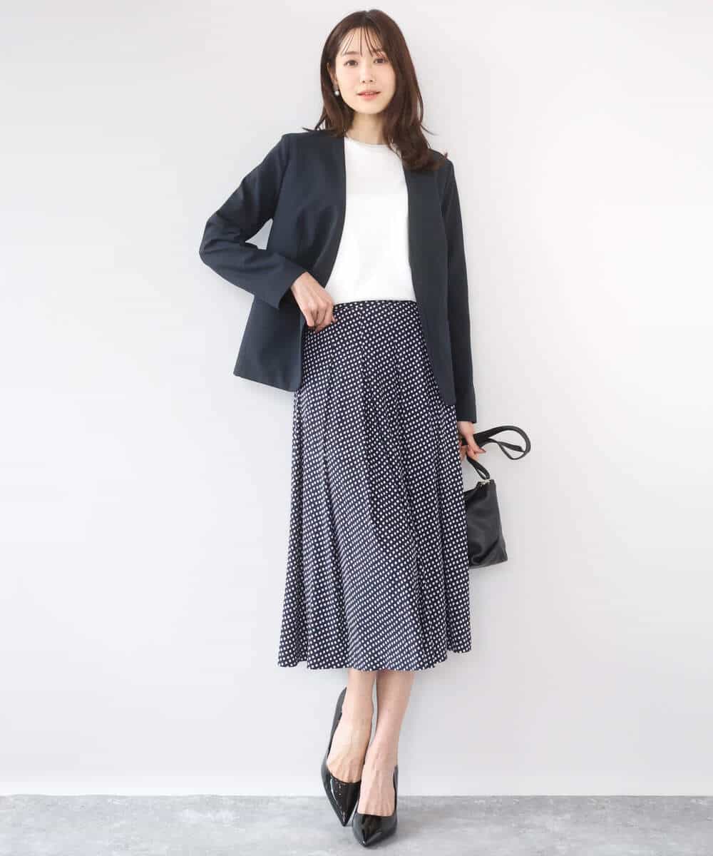 FKDGD33230 MK MICHEL KLEIN(MK ミッシェルクラン) ドライタッチストレッチ カラーレスジャケット/イージーケア/洗える グレージュ