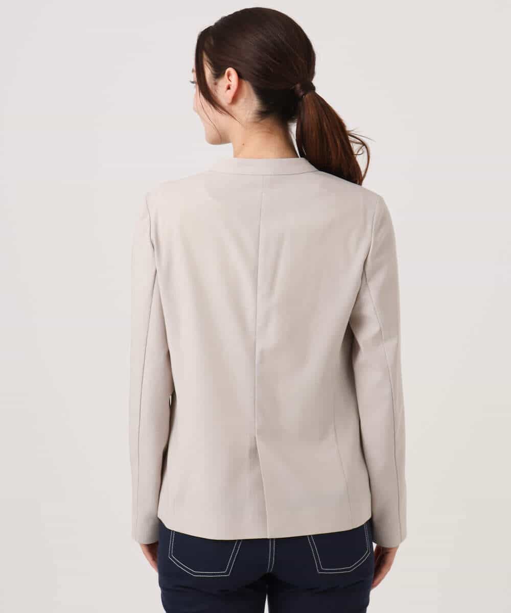 FKDGD33230 MK MICHEL KLEIN(MK ミッシェルクラン) ドライタッチストレッチ カラーレスジャケット/イージーケア/洗える グレージュ