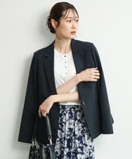 FKDGD34230 MK MICHEL KLEIN(MK ミッシェルクラン) [イージーケア/洗える]ドライタッチストレッチ テーラードジャケット グレージュ