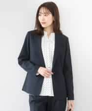 FKDGD34230 MK MICHEL KLEIN(MK ミッシェルクラン) ドライタッチストレッチ テーラードジャケット/イージーケア/洗える ネイビー