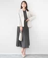 FKDGD34230 MK MICHEL KLEIN(MK ミッシェルクラン) ドライタッチストレッチ テーラードジャケット/イージーケア/洗える グレージュ