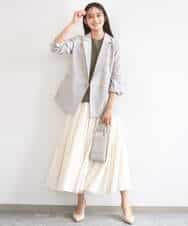 FKDGD46240 MK MICHEL KLEIN(MK ミッシェルクラン) バイオヴィンテージツイル ダブルブレストジャケット/接触冷感/UVカット/速乾/洗える グレージュ