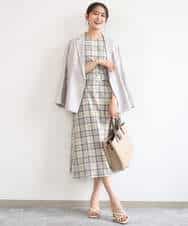 FKDGD46240 MK MICHEL KLEIN(MK ミッシェルクラン) バイオヴィンテージツイル ダブルブレストジャケット/接触冷感/UVカット/速乾/洗える グレージュ