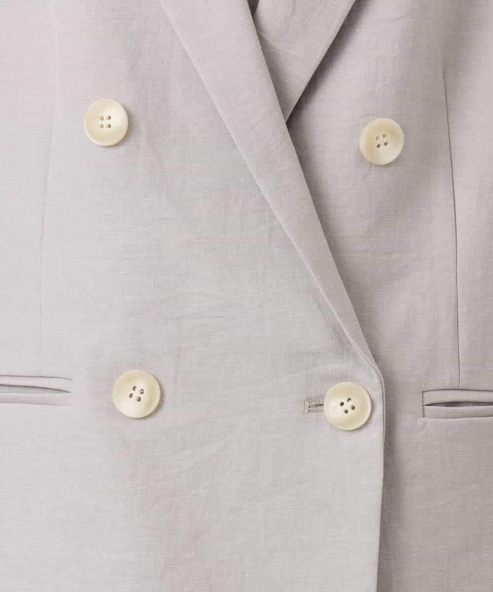 FKDGD46240 MK MICHEL KLEIN(MK ミッシェルクラン) バイオヴィンテージツイル ダブルブレストジャケット/接触冷感/UVカット/速乾/洗える グレージュ