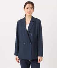 FKDGD46240 MK MICHEL KLEIN(MK ミッシェルクラン) バイオヴィンテージツイル ダブルブレストジャケット/接触冷感/UVカット/速乾/洗える グレージュ