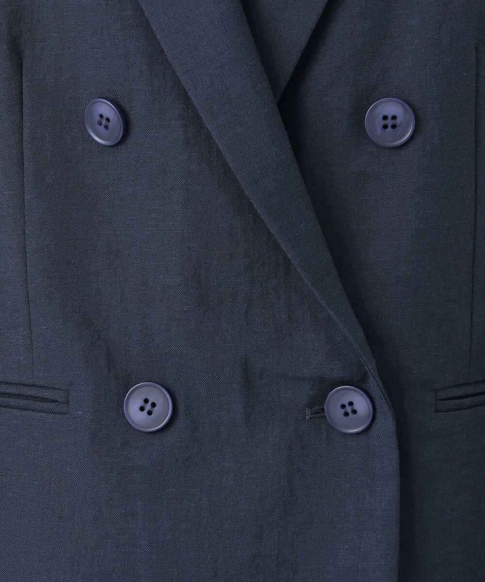 FKDGD46240 MK MICHEL KLEIN(MK ミッシェルクラン) バイオヴィンテージツイル ダブルブレストジャケット/接触冷感/UVカット/速乾/洗える グレージュ