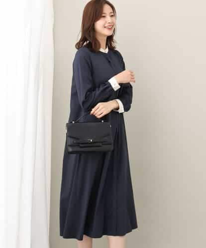 FKEAA38190 MK MICHEL KLEIN 配色デザインAラインシルエットワンピース/洗える