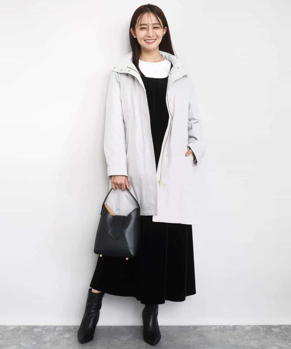 FKEAD31200 MK MICHEL KLEIN(MK ミッシェルクラン) スノーベロア ショルダーストラップワンピース/洗える ブルー