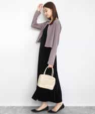 FKEAD31200 MK MICHEL KLEIN(MK ミッシェルクラン) スノーベロア ショルダーストラップワンピース/洗える ブルー