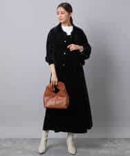 FKEAD31200 MK MICHEL KLEIN(MK ミッシェルクラン) スノーベロア ショルダーストラップワンピース/洗える ブルー
