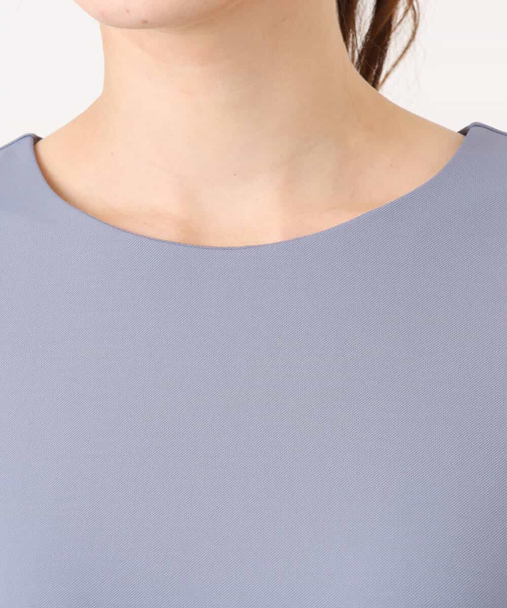 FKEAD40200 MK MICHEL KLEIN(MK ミッシェルクラン) ツイルジャージーワンピース/洗える グレイッシュブルー