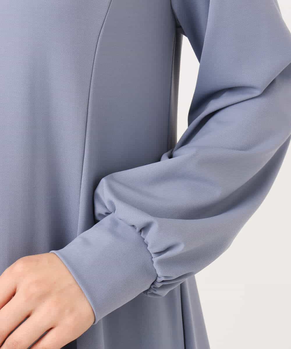 FKEAD40200 MK MICHEL KLEIN(MK ミッシェルクラン) ツイルジャージーワンピース/洗える グレイッシュブルー