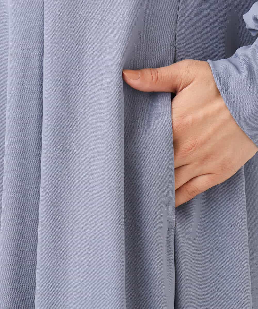 FKEAD40200 MK MICHEL KLEIN(MK ミッシェルクラン) ツイルジャージーワンピース/洗える グレイッシュブルー