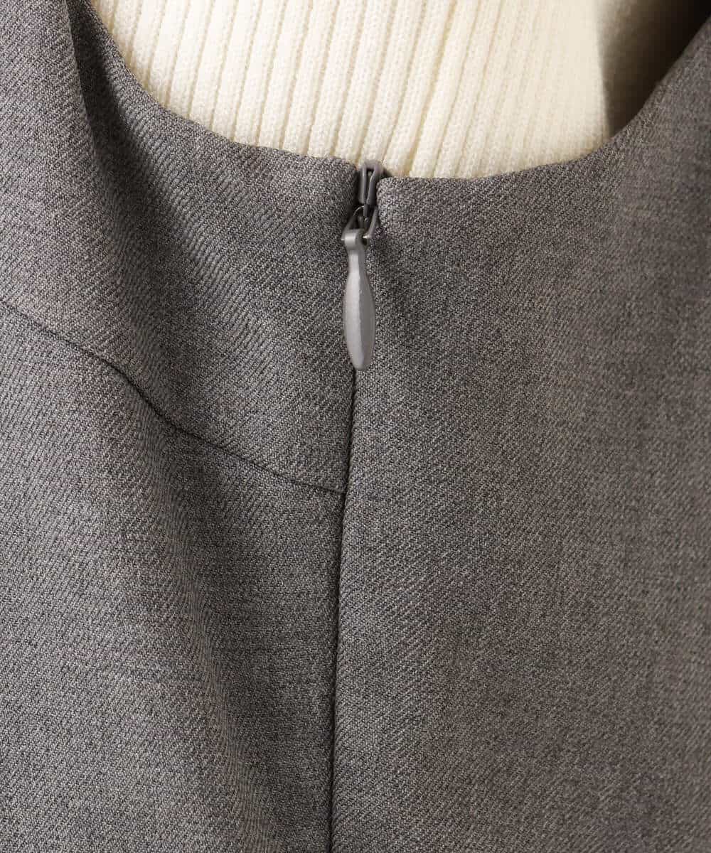 FKEAG51230 MK MICHEL KLEIN(MK ミッシェルクラン) [洗える]プリーツデザインジャンパースカート ダークグレー