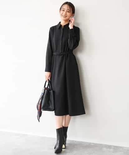 FKEAG62250 MK MICHEL KLEIN [洗える]ウールライク衿付きワンピース