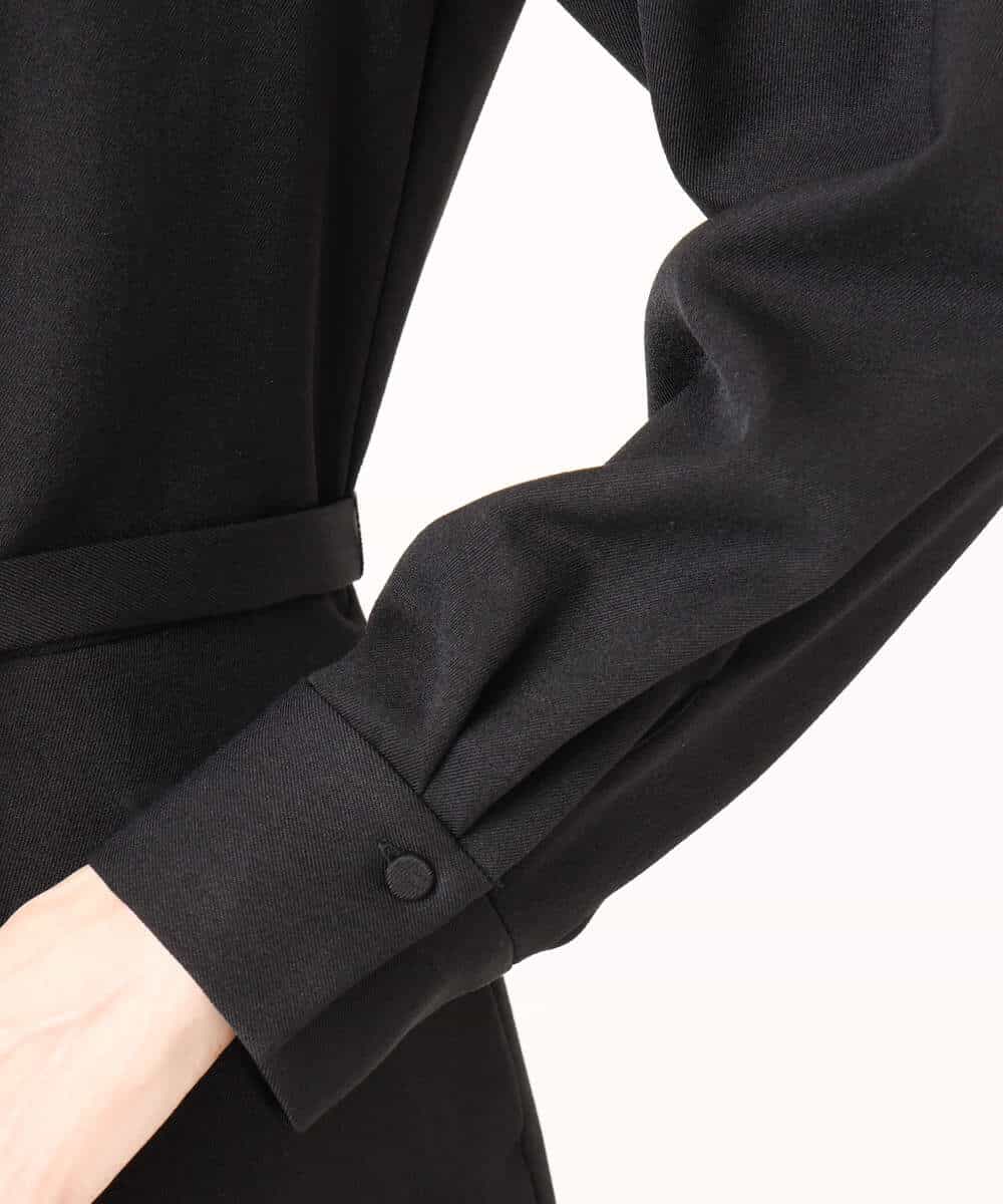 FKEAG62250 MK MICHEL KLEIN(MK ミッシェルクラン) [洗える]ウールライク衿付きワンピース ブラック