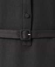 FKEAG62250 MK MICHEL KLEIN(MK ミッシェルクラン) [洗える]ウールライク衿付きワンピース ブラック