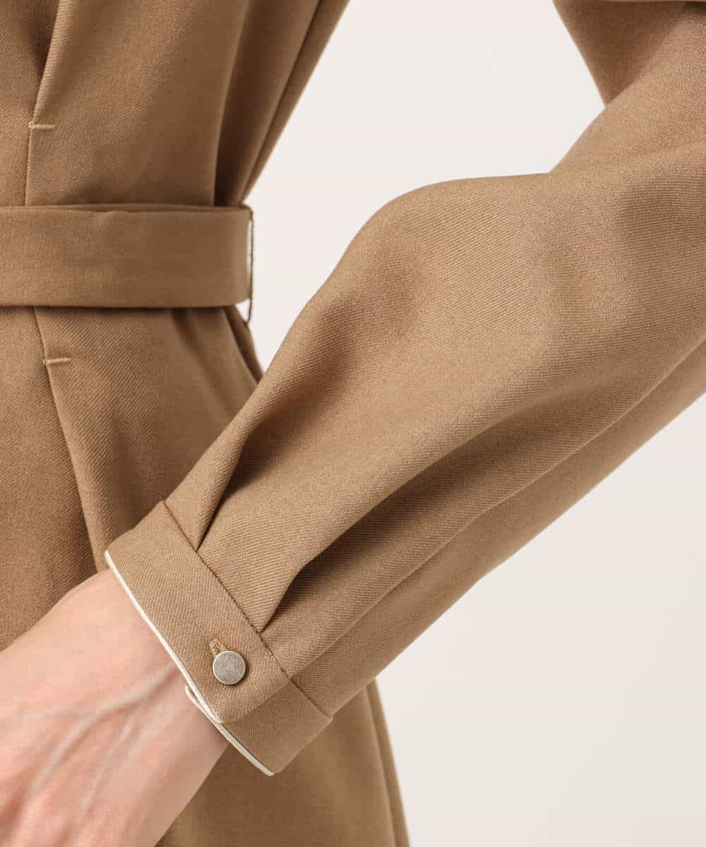FKEBD57230 MK MICHEL KLEIN(MK ミッシェルクラン) ウエストタックデザインワンピース/洗える キャメル
