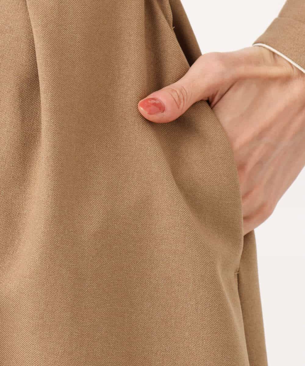 FKEBD57230 MK MICHEL KLEIN(MK ミッシェルクラン) ウエストタックデザインワンピース/洗える キャメル