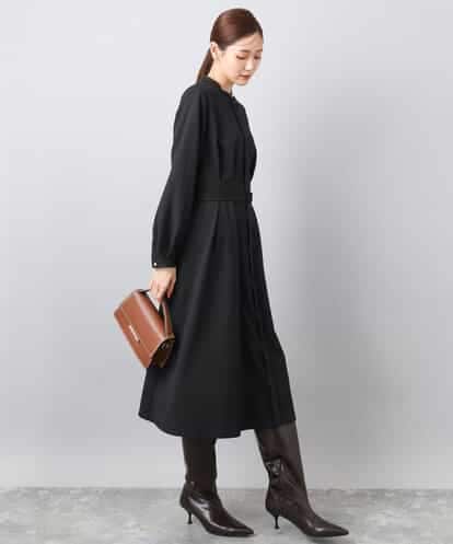 FKEBD57230 MK MICHEL KLEIN ウエストタックデザインワンピース/洗える