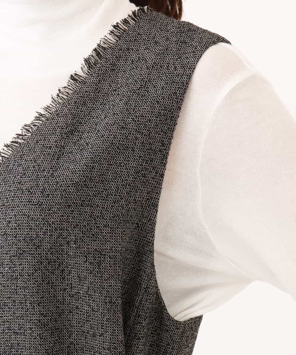 FKEDG72270 MK MICHEL KLEIN(MK ミッシェルクラン) [洗える]ツイードVネックジャンパースカート ブラック