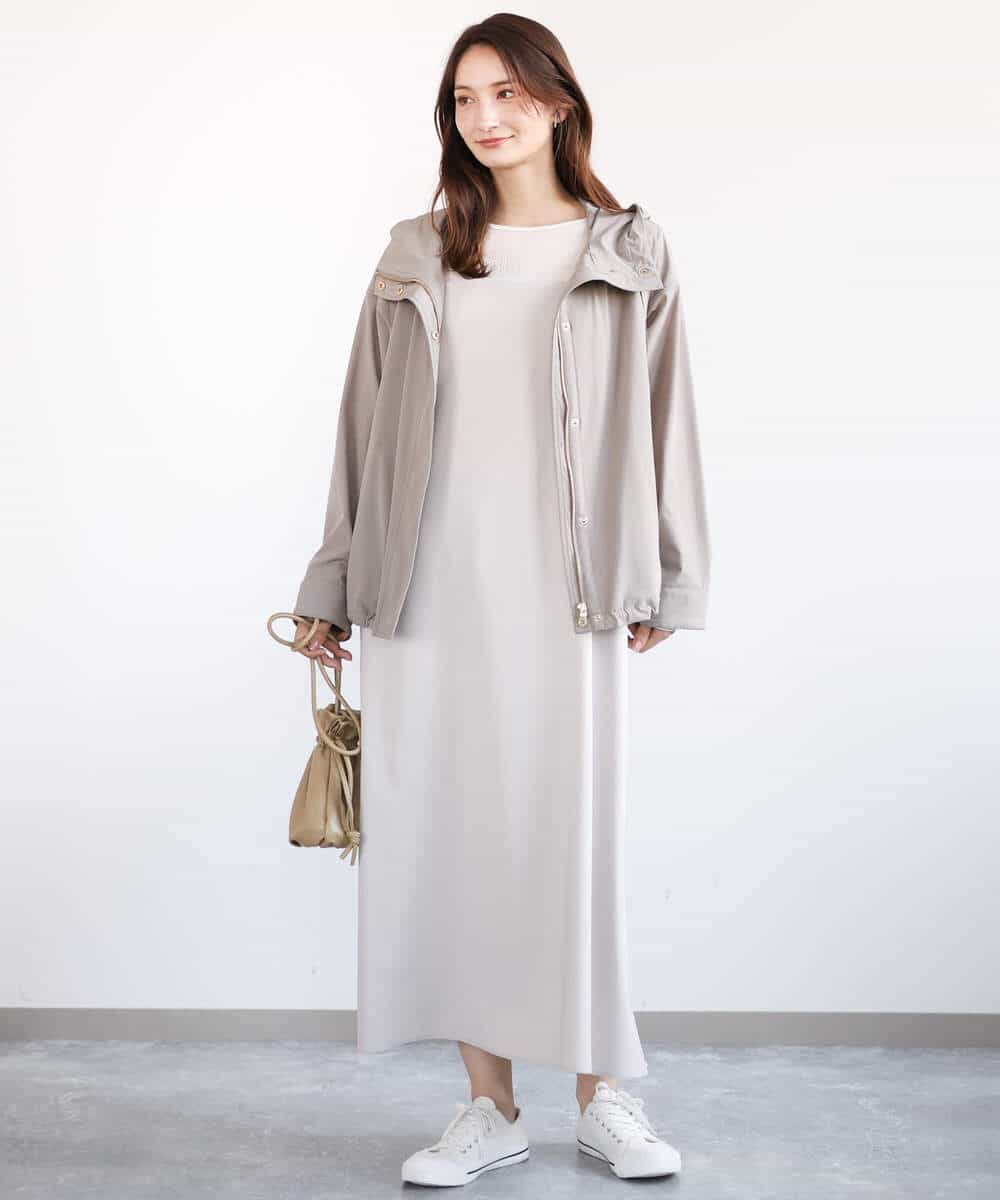 FKEFA30180 MK MICHEL KLEIN(MK ミッシェルクラン) リネンライク 2wayキャミワンピース/洗える グレージュ