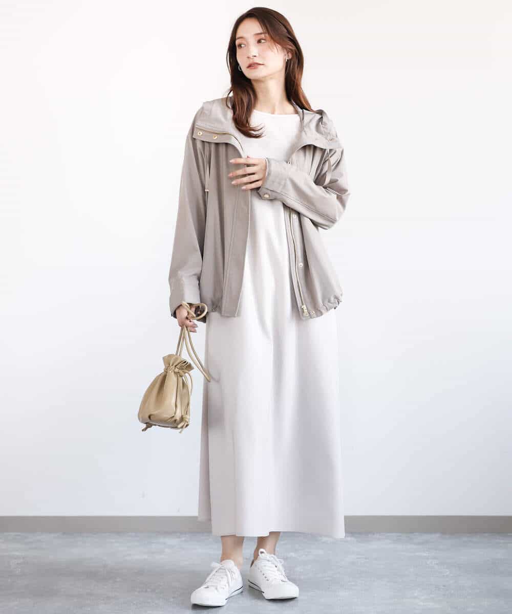 FKEFA30180 MK MICHEL KLEIN(MK ミッシェルクラン) リネンライク 2wayキャミワンピース/洗える グレージュ