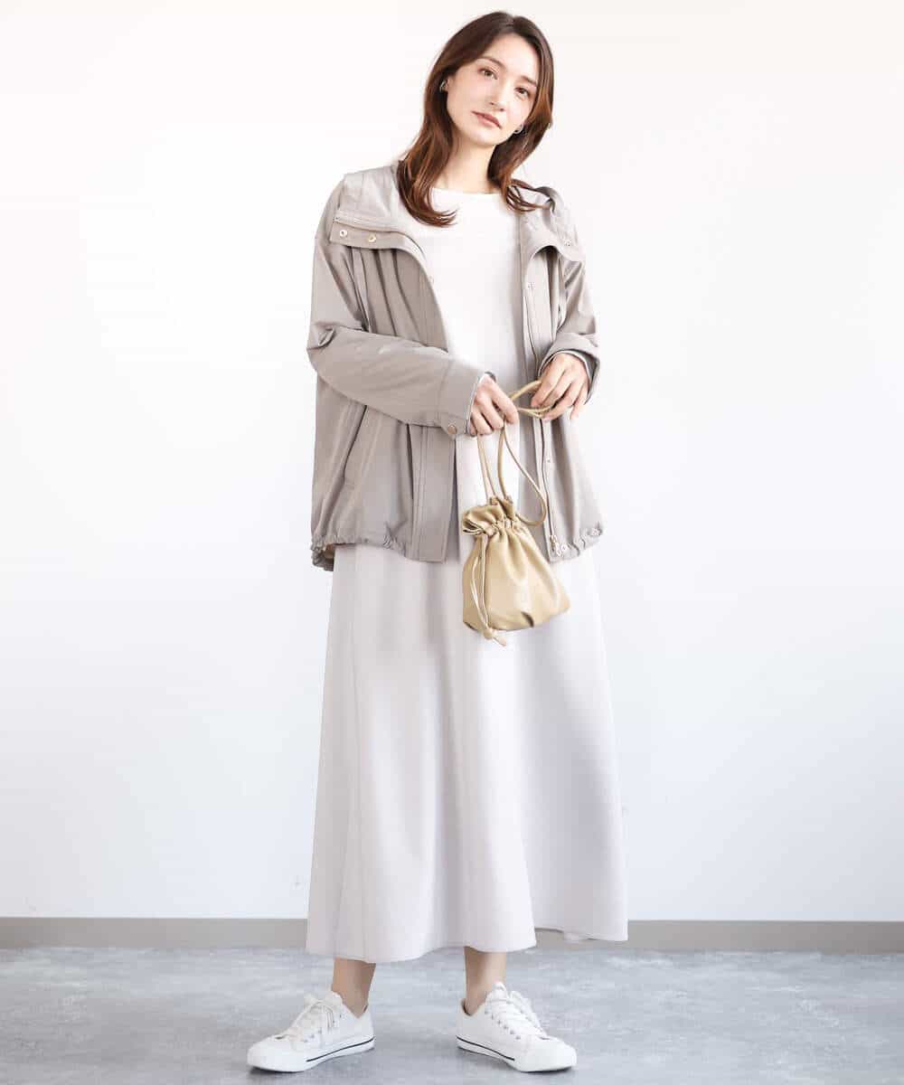 FKEFA30180 MK MICHEL KLEIN(MK ミッシェルクラン) リネンライク 2wayキャミワンピース/洗える グレージュ